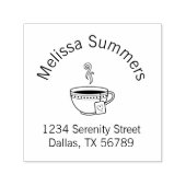 Tampon Auto-encreur Steaming Cup Tea Arch Adresse (Design)