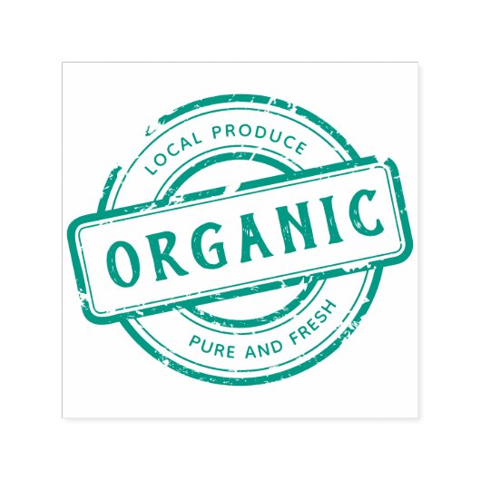 Tampon Auto-encreur Sticule circulaire de timbre vert rustique (Design)