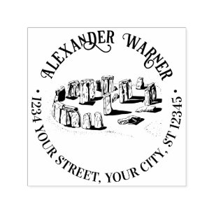 Tampon Auto-encreur Stonehenge England Nom Adresse de retour