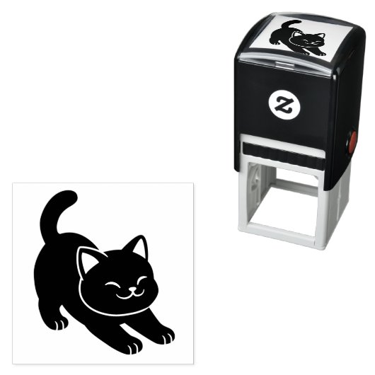 Tampon Auto-encreur Stretching Black Cat (En situation)