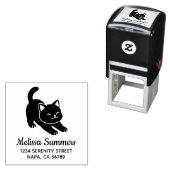 Tampon Auto-encreur Stretching Black Cat Address (En situation)