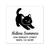 Tampon Auto-encreur Stretching Black Cat Address (Design)