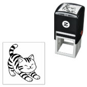 Tampon Auto-encreur Stretching Tabby Cat (En situation)