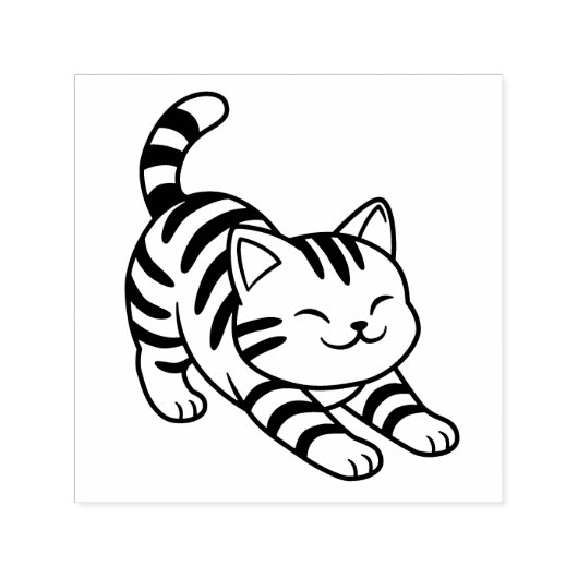 Tampon Auto-encreur Stretching Tabby Cat (Design)