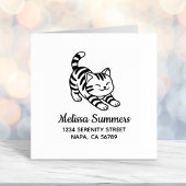 Tampon Auto-encreur Stretching Tabby Cat Address