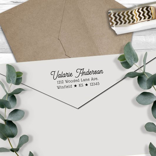 Tampon Auto-encreur Style Chic Adresse de retour auto-encastré Timbre