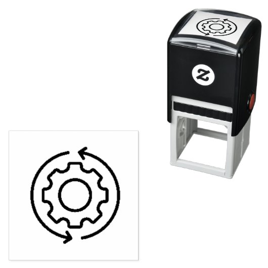 Tampon Auto-encreur Style flèche des engrenages (En situation)