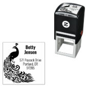 Tampon Auto-encreur Style Peacock Silhouette Adresse de retour (En situation)