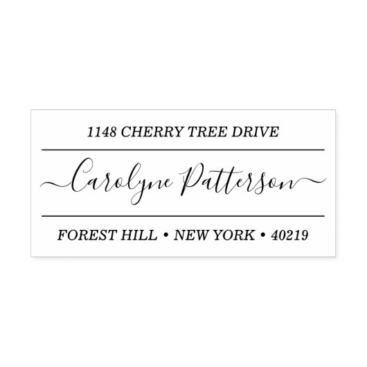 Tampon Auto-encreur Stylé Personnalisé Nom & Adresse Auto-Inking Timam (Design)