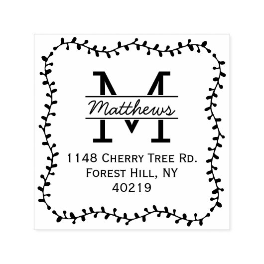 Tampon Auto-encreur Stylish Botanical Border Custom (Design)