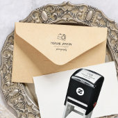 Tampon Auto-encreur Stylish Photographie Monogramme Timbre en caoutcho