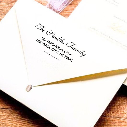 Tampon Auto-encreur Stylish Script Retourner l'adresse auto-écriture T