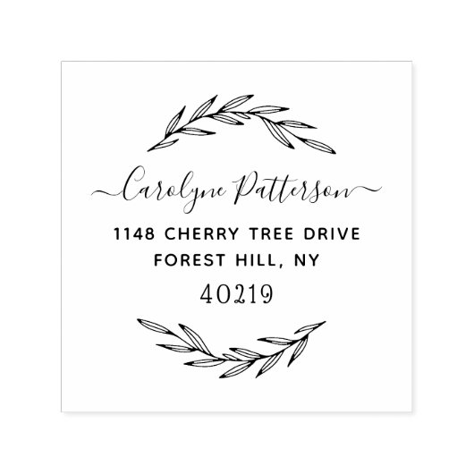 Tampon Auto-encreur Stylish Wreath Custom (Design)