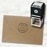 Tampon Auto-encreur Stylish Wreath Custom<br><div class="desc">Stylish Wreath Custom Name & Address self-inking stamp</div>