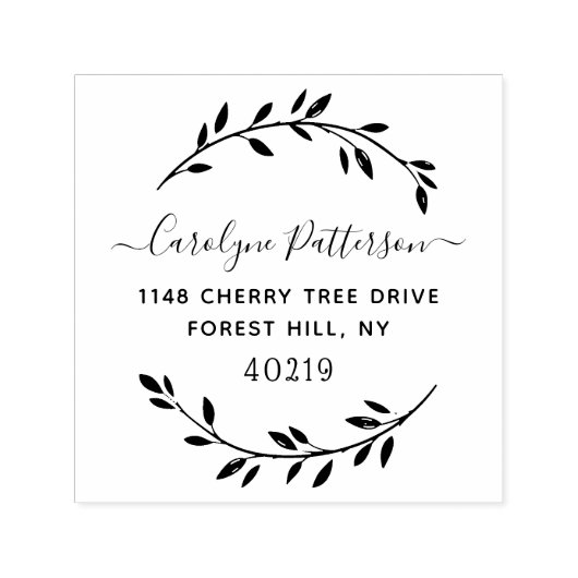 Tampon Auto-encreur Stylish Wreath Custom (Design)