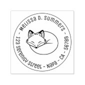 Tampon Auto-encreur Stylized Sleeping Fox Round Address 3 (Design)
