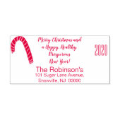 Tampon Auto-encreur Sucre de canne Joyeux Noël Bonne année (Design)