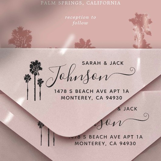 Tampon Auto-encreur Suite Mariage Romance Palm Tree