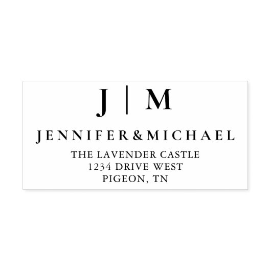 Tampon Auto-encreur Suite Mariage simple en noir et blanc (Design)