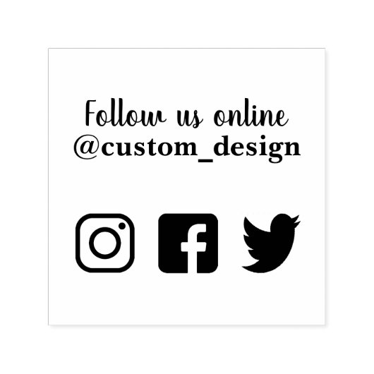 Tampon Auto-encreur Suivez-nous sur les médias sociaux tampon (Design)
