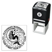 Tampon Auto-encreur Sulfure de sirène Crescent Moon Nom Adresse de ret (En situation)