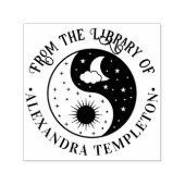 Tampon Auto-encreur Sun Crescent Moon Stars Yin Yang Bibliothèque Nom  (Design)