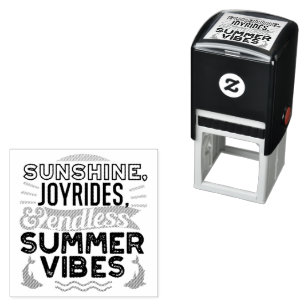 Tampon Auto-encreur Sunshine & Joyrides - Citation De Vibes D'Été Sans