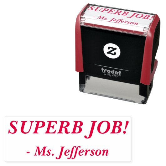 Tampon Auto-encreur "SUPERBE TRAVAIL !" Classement du tampon en caoutc (En situation)