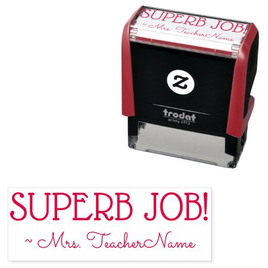 Tampon Auto-encreur "SUPERBE TRAVAIL !" Remerciements Timbre en caoutc (En situation)