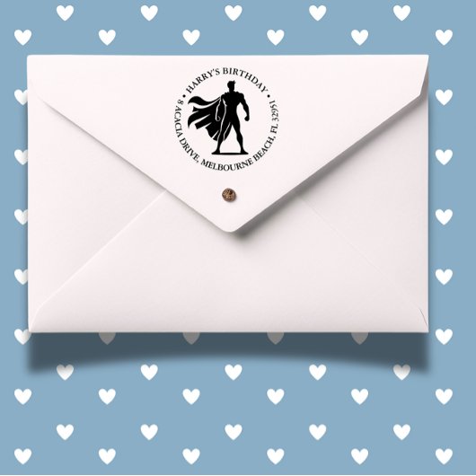 Tampon Auto-encreur Superhero Anniversaire Bash