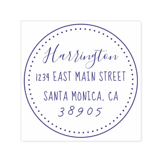 Tampon Auto-encreur Sweet Script Nom de famille Adresse de retour (Design)