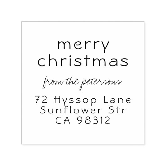 Tampon Auto-encreur Sweet Simple Joyeux Nom de Noël Adresse de retour (Design)