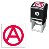 Tampon Auto-encreur Symbole anarchiste rouge (En situation)