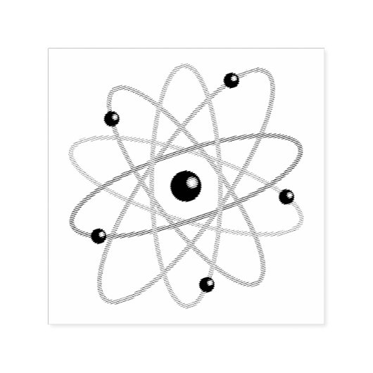 Tampon Auto-encreur Symbole d'Atom | Règles scientifiques (Design)
