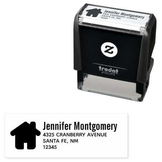 Tampon Auto-encreur Symbole de maison noire Conception immobilière (En situation)