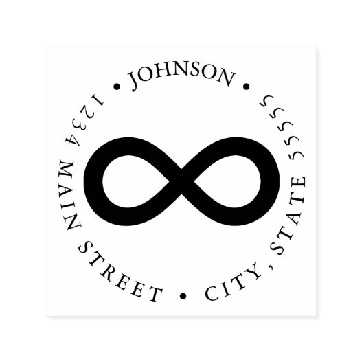 Tampon Auto-encreur Symbole de retour Silhouette Lemniscate Infinity É (Design)