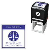 Tampon Auto-encreur SYMBOLE ÉCHELON DE JUSTICE | adresse de retour Aut (En situation)