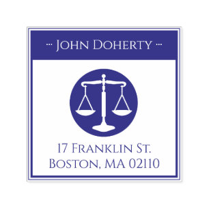 Tampon Auto-encreur SYMBOLE ÉCHELON DE JUSTICE adresse de retour Aut