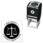 Tampon Auto-encreur SYMBOLE ÉCHELON DE JUSTICE | Adresse ronde (En situation)