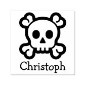 Tampon Auto-encreur Symboles simples / Icônes - SKULL & BONNES + Nom (Design)