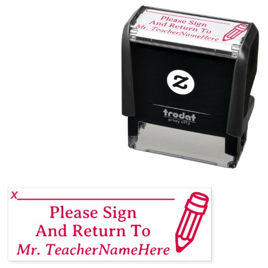 Tampon Auto-encreur Tampon en caoutchouc "Veuillez signer et retourner (En situation)