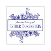 Tampon Auto-encreur Tampon personnalisé pour livre avec nom en fleurs (Design)