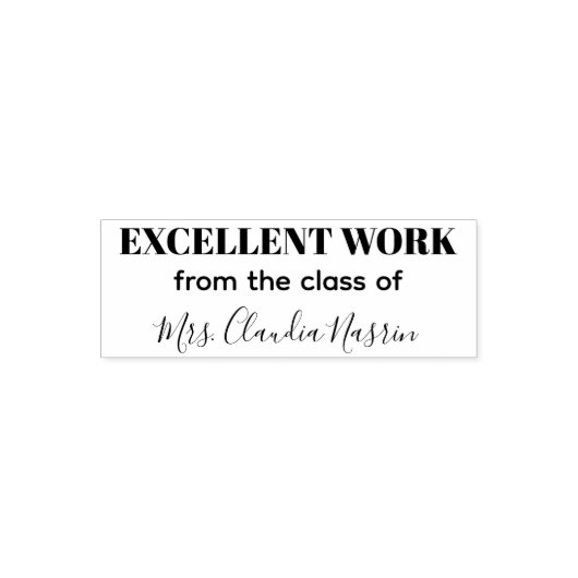 Tampon Auto-encreur Teacher name personalized excellent work grading (Design)