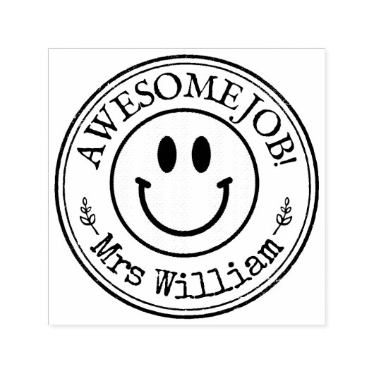 Tampon Auto-encreur Teacher Smile Emoji Custom (Design)