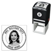 Tampon Auto-encreur Teacher Student Custom Photo Great Work (En situation)