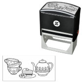 Tampon Auto-encreur Teapot, Teapup et Cake (En situation)
