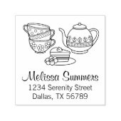 Tampon Auto-encreur Teapot, Teapups et Cake Address (Design)