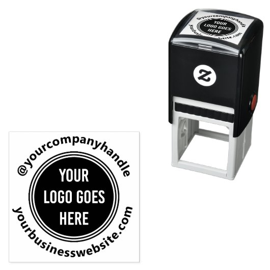 Tampon Auto-encreur Téléchargez le logo de votre entreprise Médias soc (En situation)