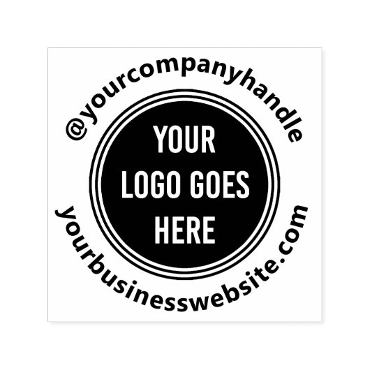 Tampon Auto-encreur Téléchargez le logo de votre entreprise Médias soc (Design)