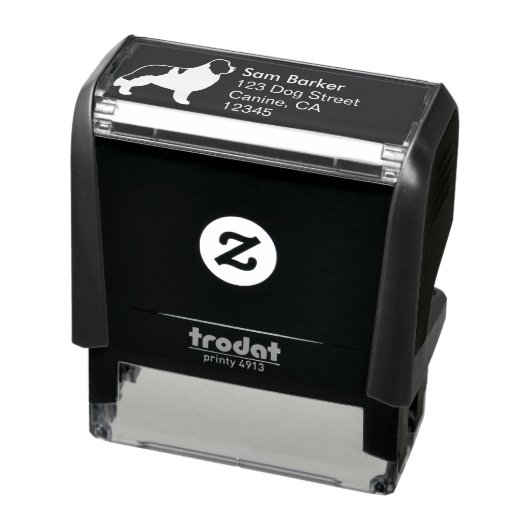 Tampon Auto-encreur Terre-Neuve Landseer Silhouette Adresse de retour (Produit)